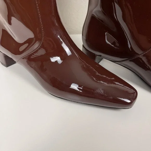 Loeffler Randall 35mm Indy Knee High Boot Chocolate Patent Leather Size 8 - Picture 9 of 16